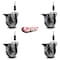 Service Caster 4'' Semi Steel Swivel 7/8'' Expanding Stem Caster Set with Brake, 4PK SCC-EX20S414-SSS-PLB-78-4 - alternate 3